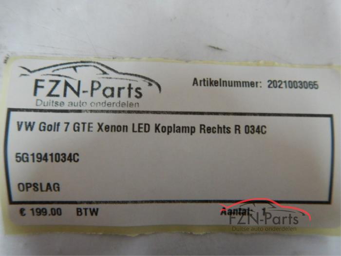 VW Golf 7 GTE Xenon LED Koplamp Rechts