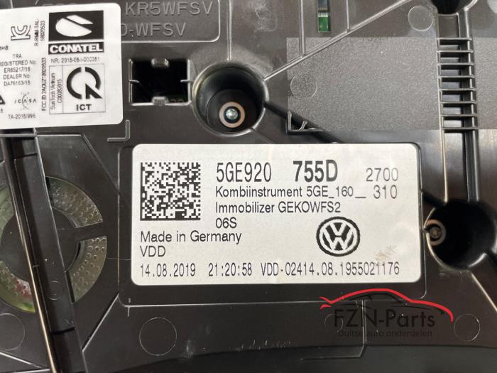 VW Golf 7 E-Golf Starterset KM-Teller Sleutel