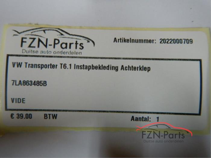 VW Transporter T6.1 Instapbekleding achterklep