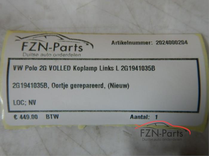 VW Polo 2G VOLLED Koplamp Links L