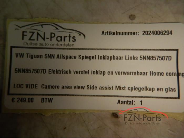 VW Tiguan 5NN Allspace Spiegel inklapbaar Links
