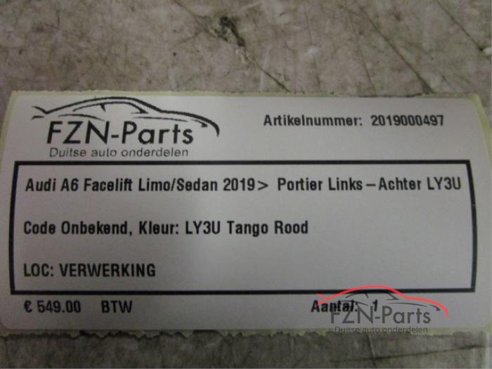 Audi A6 4K Facelift Limo/Sedan 2019> Portier Links-Achter LY3U