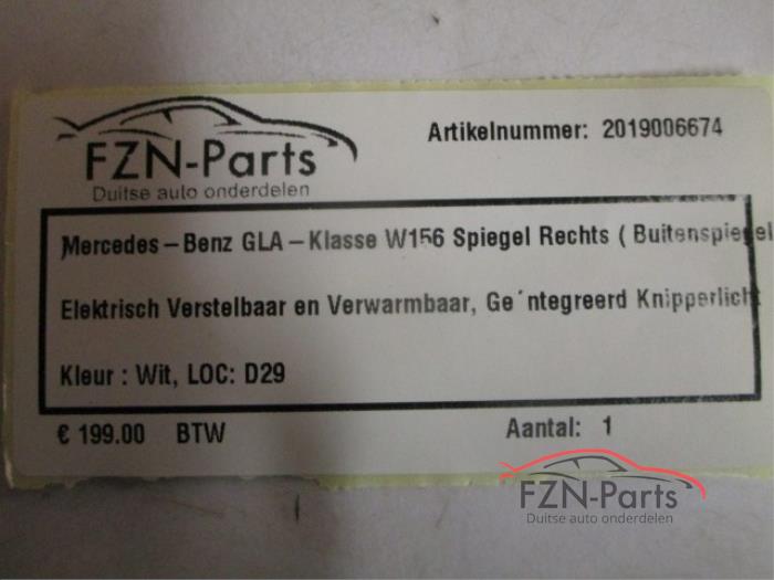 MB GLA W156 Buitenspiegel rechts