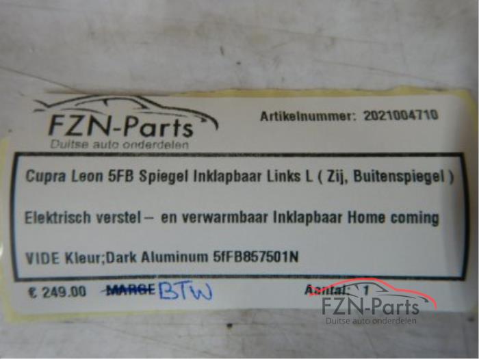 Cupra Leon 5FB Spiegel Inklapbaar Links