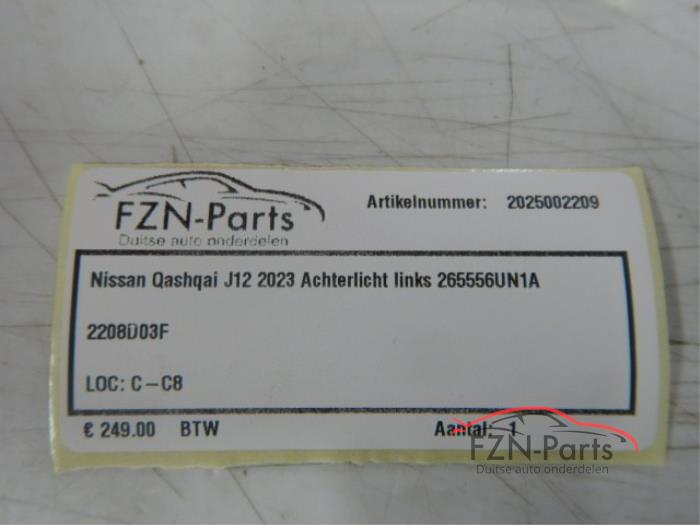 Nissan Qashqai J12 2023 Achterlicht Links