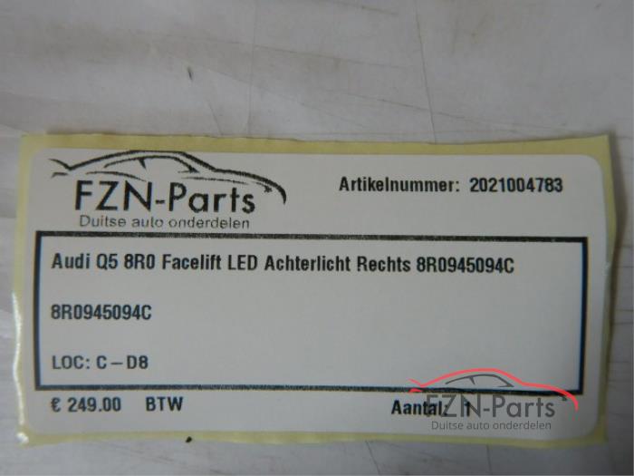 Audi Q5 8R0 Facelift LED Achterlicht Rechts