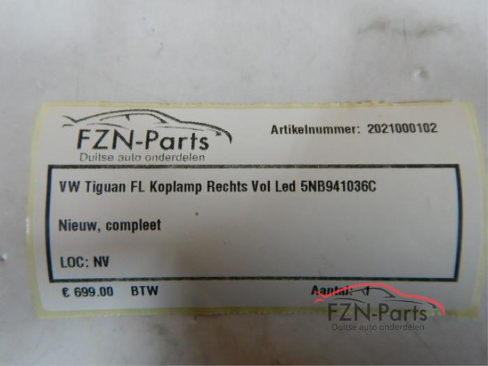 VW Tiguan 5NA Facelift Koplamp Rechts VOLLED