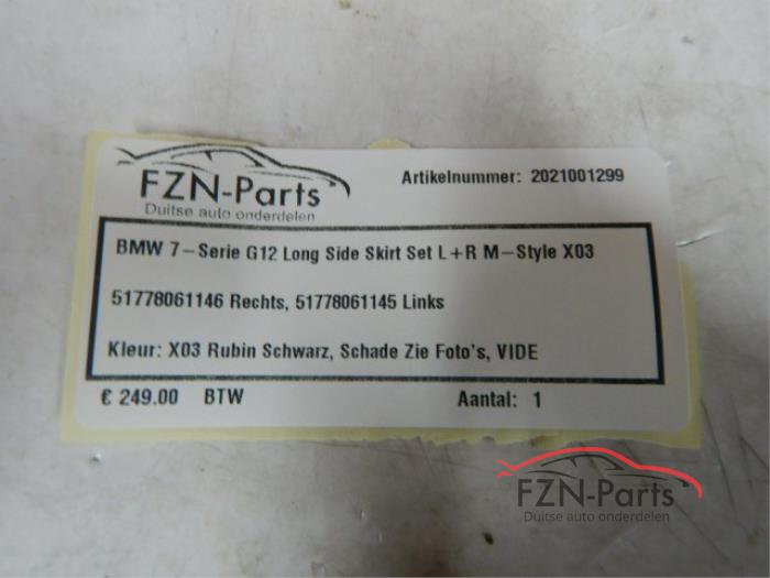 BMW 7-Serie G12 Long Side Skirt Set L+R M-Style X03
