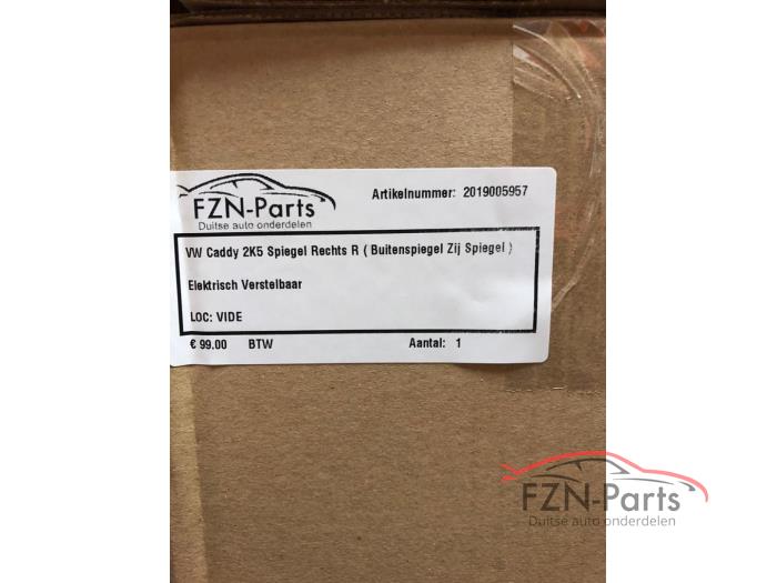 VW Caddy 2K5 Spiegel rechts R ( Zij buiten )