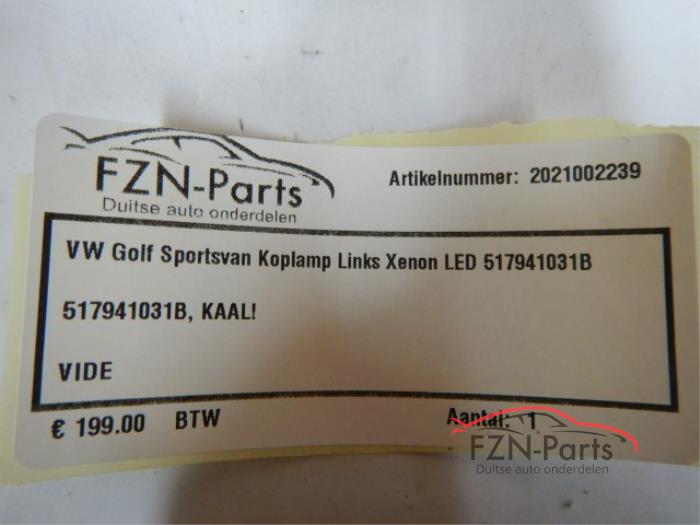 VW Golf sportsvan 517 Koplamp Links Xenon LED