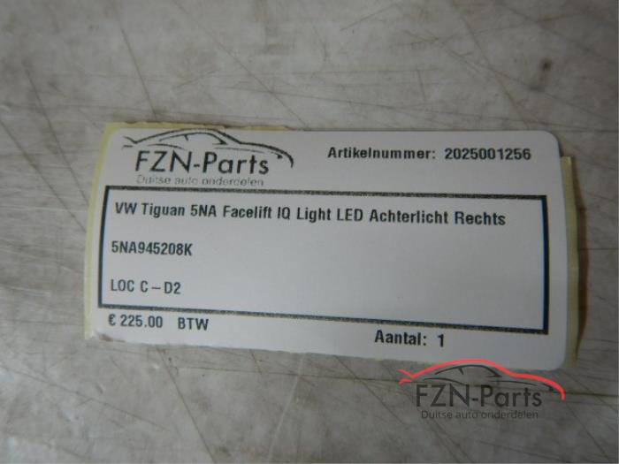 VW Tiguan 5NA Facelift IQ-Light LED Achterlicht Rechts