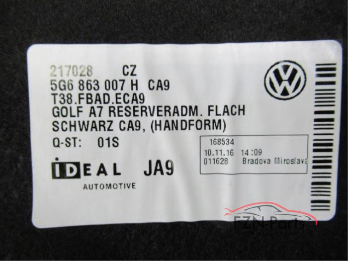 VW Golf 7 GTI Bekleding Reservewiel