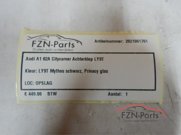 Audi A1 82A Achterklep Zwart Privacy glas