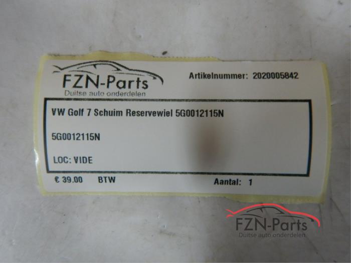 VW Golf 7 Schuim reservewiel
