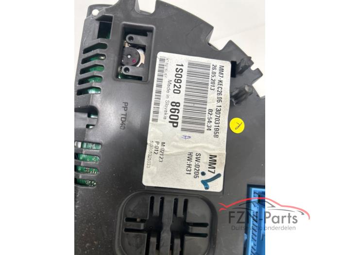 VW Up! 1S0 Starterset Kilometerteller sleutel