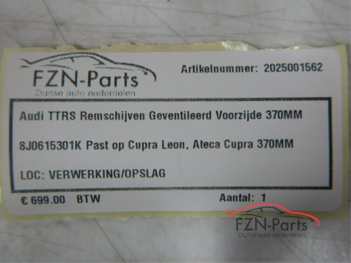 Cupra Formentor Remschijven Geventileerd Voorzijde 370MM