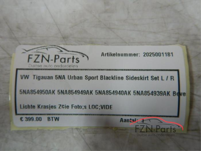 VW Tiguan 5NA Urban Sport Blackline Sideskirt Set Links en Rechts