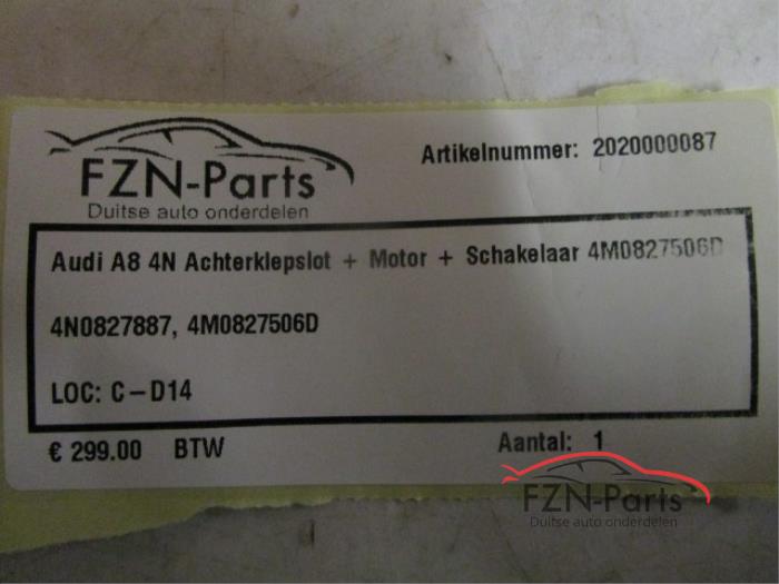 Audi A8 4N Achterklepslot + Motor + Schakelaar