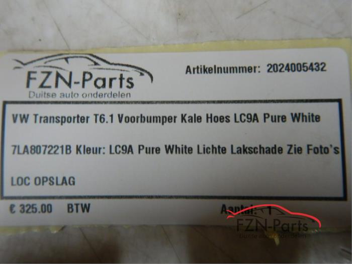 VW Transporter T6.1 Voorbumper Kale hoes LB9A