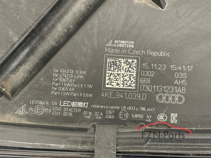 Audi E-Tron 4KE Koplamp Links VOLLED Kaal
