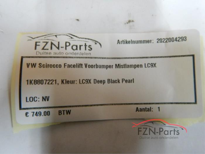 VW Scirocco Facelift Voorbumper Mistlampen LC9X