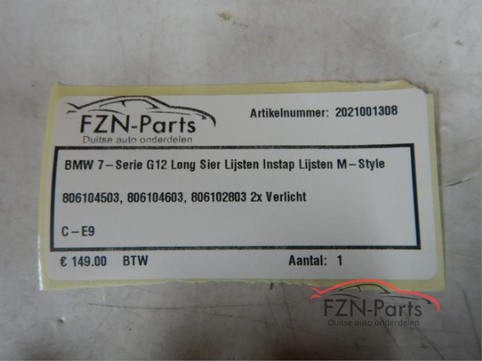 BMW 7-Serie G12 Long Sier Lijsten Instap Lijsten M-Style