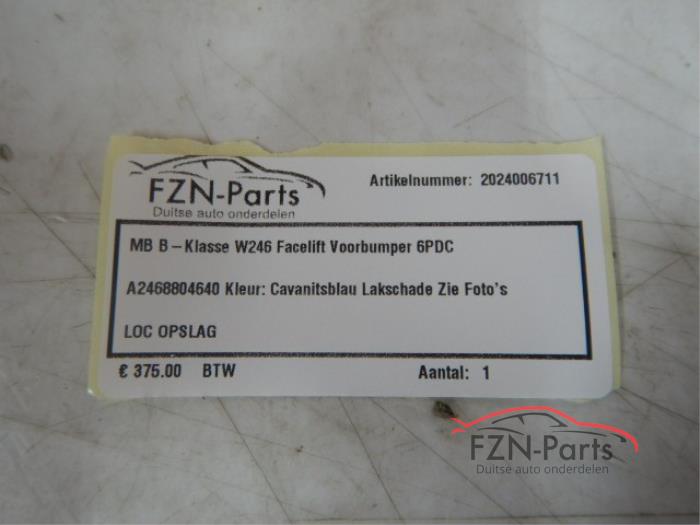 Mercedes-Benz B-klasse W246 Facelift Voorbumper 6PDC Blauw