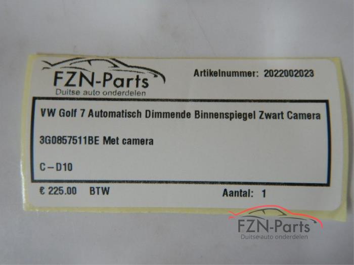 VW Golf 7 Facelift Binnenspiegel Dimmend Zwart camera