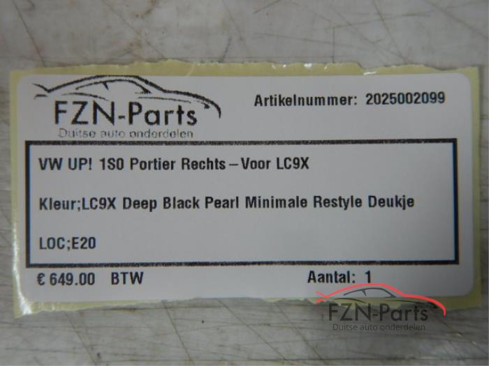 VW UP! 1S0 Portier Rechts-voor LC9X