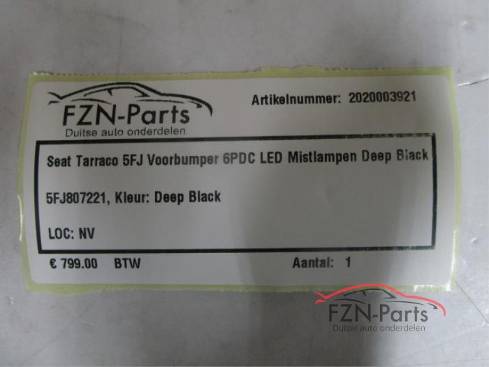 Seat Tarraco 5FJ Voorbumper 6PDC LED Mistlampen Deep Black Pearl