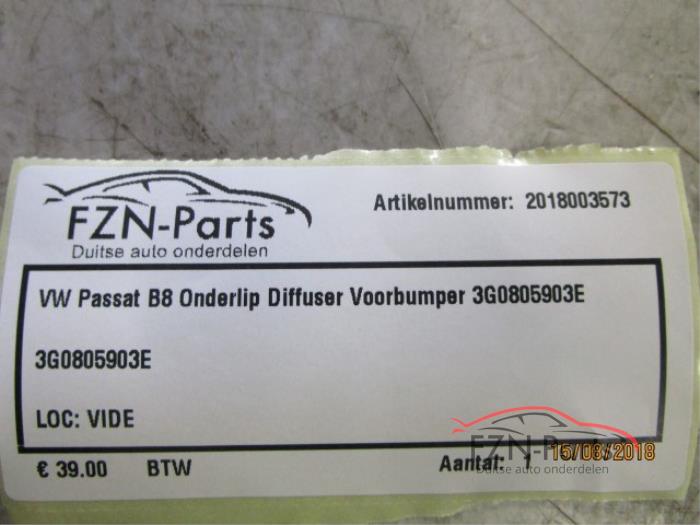 VW Passat B8 Onderlip diffuser voorbumper