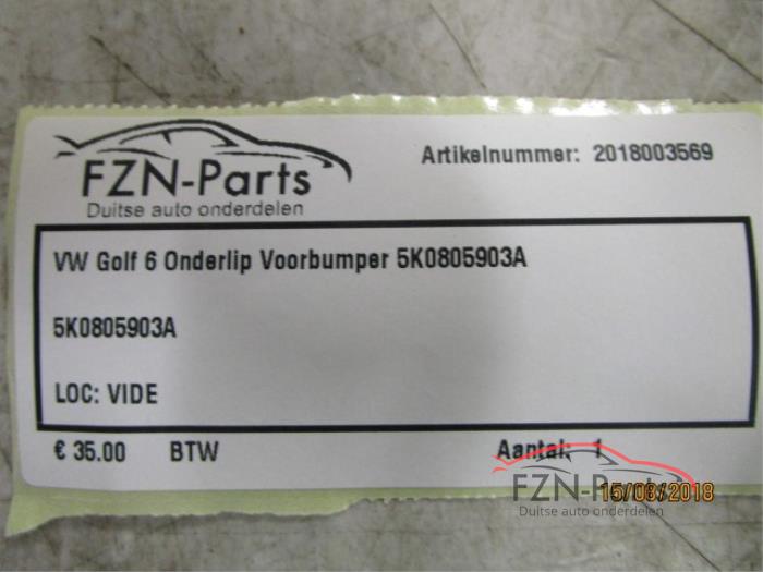 VW Golf 6 Onderlip voorbumper