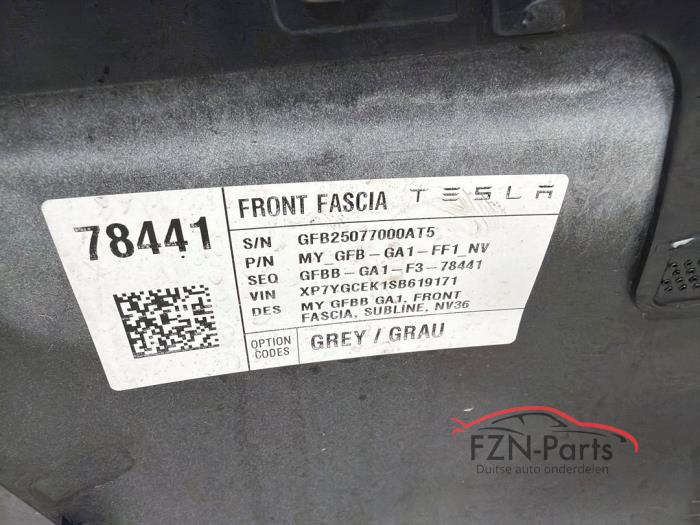 Tesla Model Y Facelift Voorbumper Grijs