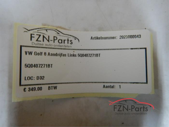 VW Golf 8 Aandrijfas Links