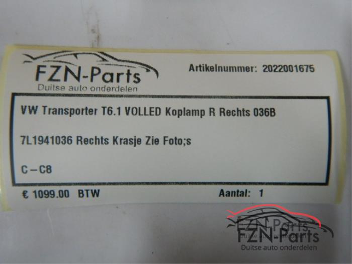 VW Transporter T6.1 VOLLED Koplamp R Rechts 036B