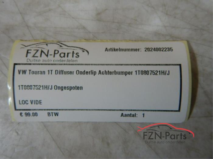 VW Touran 1T Diffuser Onderlip Achterbumper