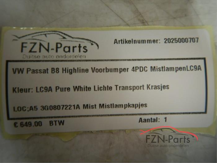 VW Passat B8 Highline Voorbumper 4PDC Mistlampen LC9A