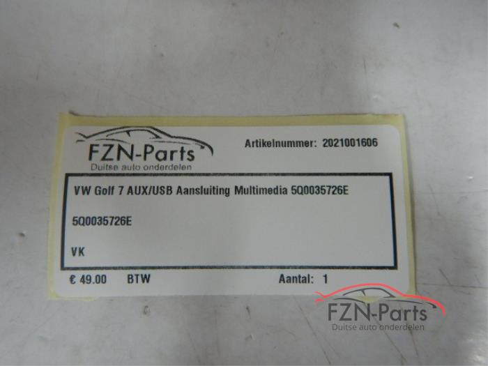 VW Golf 7 AUX/USB Aansluiting Multimedia