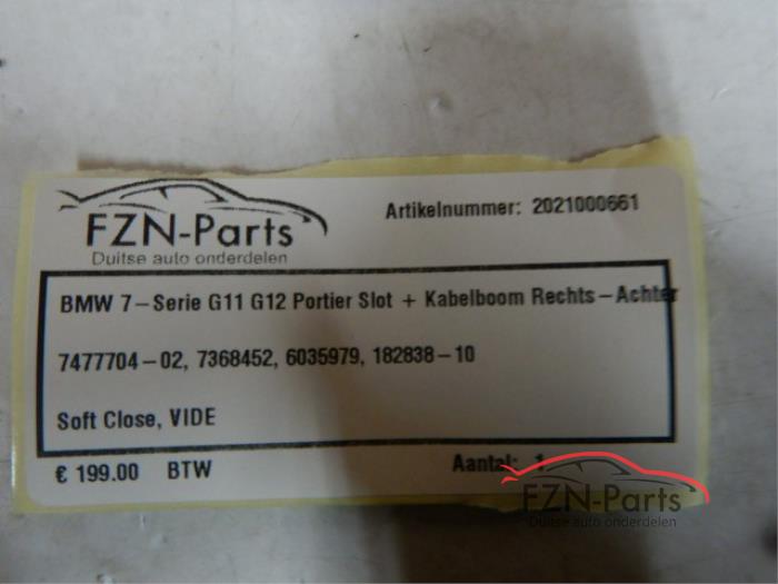 BMW 7-Serie G11 G12 Portier Slot + Kabelboom Rechts- Achter