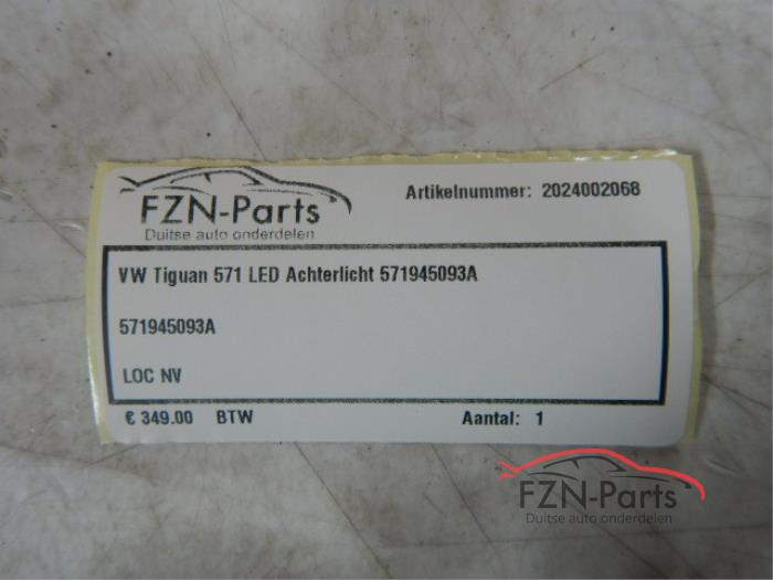 VW Tiguan 571 LED Achterlicht Midden Achterklep