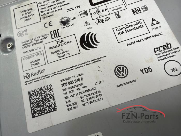 VW Tiguan 5NA Navigatie module dashboardkastje