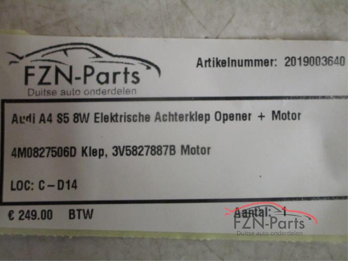 Audi A4 A5 8W Elektrische Achterklep Opener + Motor