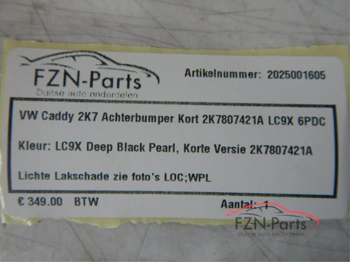VW Caddy 2K7 Achterbumper Kort LC9X 6PDC
