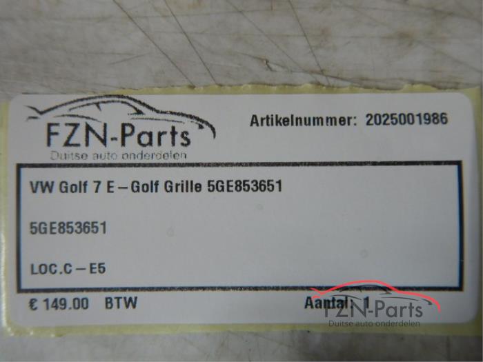 VW Golf 7 E-Golf grille