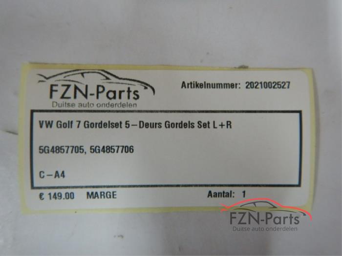 Veiligheidsgordel Set voor Volkswagen Golf (24520616)