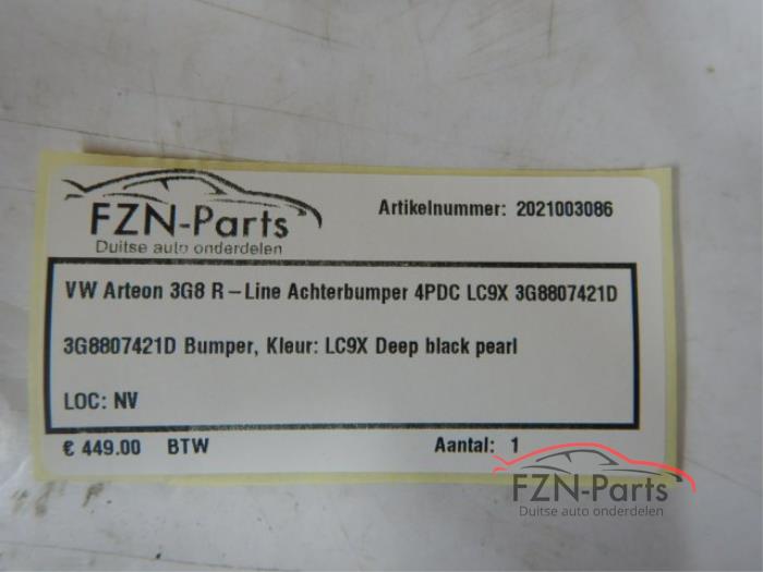 VW Arteon 3G8 R-Line Achterbumper 4PDC LC9X