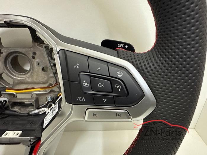 VW Golf 8 GTI Stuur Leer Leder Rood Stiksel MF+F1+ACC Verwarmd