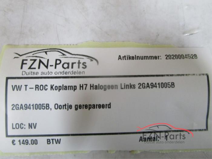 VW T-Roc Koplamp H7 Halogeen Links