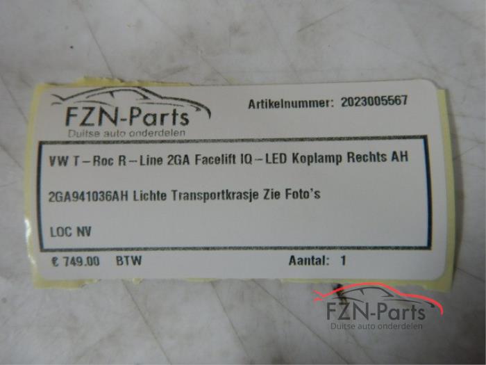 VW T-Roc R-Line 2GA Facelift IQ-Led Koplamp Rechts