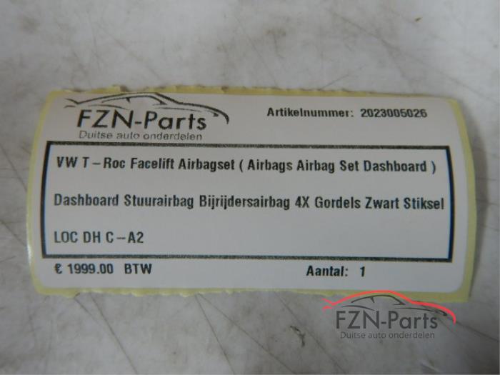 VW T-Roc Facelift Airbagset (airbags airbag Set Dashboard)